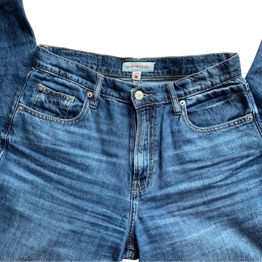 Lucky Brand High Rise Wide Leg Jeans 6/28 Medium Wash Boho EUC - Picture 7 of 8